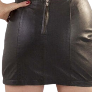Leather Mini <b>Skirt</b> Women Black High <b>Waist</b> Fitted Fetish Clubwear Pencil Style <b>Skirt</b> - Product Image 4