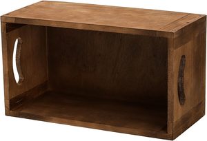 Juego de 3 cajas de madera anidadas Caja de madera con asa Rústico Marrón Decorativo Cajas de almacenamiento de madera Contenedor apilable - Product Image 4