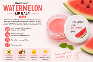 Baume à lèvres à la pastèque en marque privée SPF10 15ml OEM |   Soin hydratant pour les lèvres au beurre de karité et à la vitamine E |   Espagne UE - Product Image 2