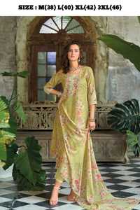 Dernière Tendance Nouvelle Arrivée Linge Avec Travail À La Main Kurti Pand Et Dupatta Femme Fabricant De Mode De L'Inde Au Taux Le Plus Bas - Product Image 2