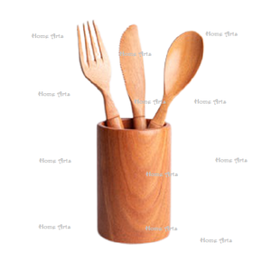Soporte para cubiertos de madera de diseño atractivo con soporte para cubiertos de cuchara de color marrón de Calidad exclusiva en la India - Product Image 5