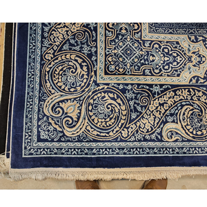 Alfombra turca de lujo hecha a máquina BFM Hereke Navy Fab. Colección Premium Carpet para espacios de vida elegantes - Product Image 2