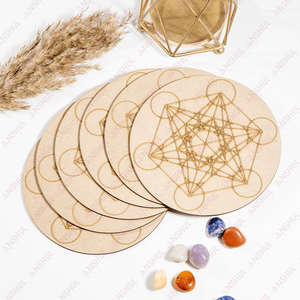 New Arrival Metatron 6" Wooden Board Excellent Quality Best Selling Lightweight Engraved Handcrafted Eco-Friendly <b>Crystal</b> Grid - Product Image 3