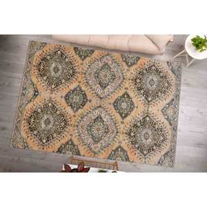 Ethnic Style Area <b>Rug</b>: Green Farmhouse Decor, Pet Friendly Printed <b>Rug</b>,Nonwoven <b>Thin</b> <b>Rug</b> - Product Image 2