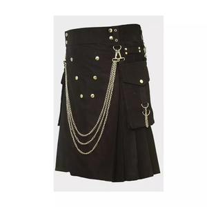 Custom Logo High Quality Washed Natural <b>Classic</b> Casual Solid Kilt <b>for</b> <b>Sale</b> Scottish Bagpiper Kilt New Design Cheap - Product Image 3