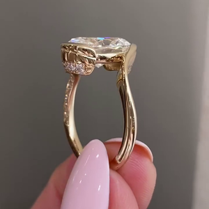 IGI Certified 3.50tcw Oval Lab <b>Diamond</b> Bypass Engagement <b>Ring</b> Unique Style <b>Diamond</b> <b>Rings</b> - Product Image 5