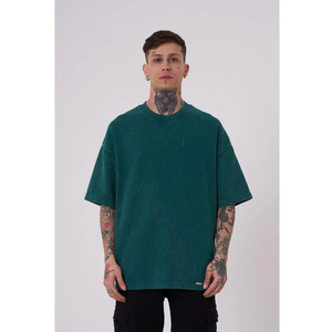 T-shirt blanc délavé unisexe-Épaule tombante surdimensionnée, T-shirt en coton pré-rétréci pour hommes - Product Image 1