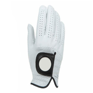 Gant de golf en cuir blanc de qualité supérieure Douceur supérieure avec adhérence exceptionnelle et résistance à l'humidité pour une utilisation sportive sur les mains - Product Image 1