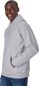 Pull-over décontracté à manches longues pour hommes 100% coton avec col à capuche et motif solide avec cordon de serrage pour la saison d'automne - Product Image 2