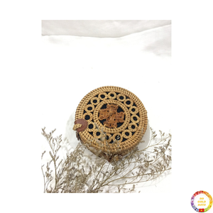 Bolso de mimbre hecho a mano Vietnam moda Tote ecológico bolso redondo para uso en viajes de verano - Product Image 4