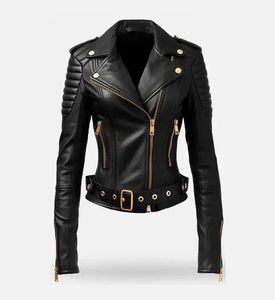 CHAQUETA DE PIEL NEGRA TIMELESS PARA MUJER - Product Image 1