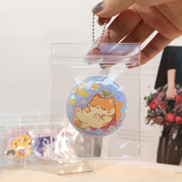 Sacs d'emballage en PVC transparents avec trou de suspension et fermeture éclair pour badges à bouton en PVC et épingles en émail, prêts à être expédiés, pour cartes, épingles et breloques en acrylique