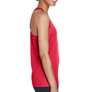Women's Red Scoop <b>Neck</b> Tank Top Solid Color Knitted Breathable Casual Sleeveless Top - Product Image 2