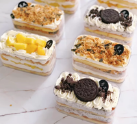 Boîte à gâteau carrée transparente en PS de qualité alimentaire DK Brand, avec couvercle à clipser, en matériaux recyclés, logo personnalisé, pour sucre et aliments pour bébés