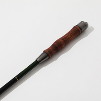 Canne à pêche télescopique multi-sections Keiryu Tenkara ultra-courte de 30 cm, action lente, poignée en carbone et bois, ultra-légère, pour enfants, pêche en ruisseau