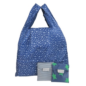 Bolsa de Compras Portátil Diaria de Fibra de Poliéster Azul Personalizada con Cierre y Asa - Product Image 1