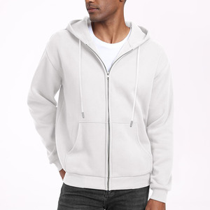 Sudaderas con capucha con cremallera y forro polar de algodón 100% con impresión de logotipo personalizado sudaderas con capucha de mezcla de algodón básicas de alta calidad para hombre sudaderas lisas - Product Image 6