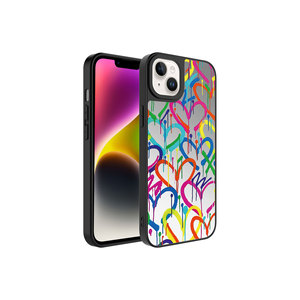 Coque de téléphone de luxe Netzy pour iPhone 14, motif cœur, finition brillante miroir, électroplaquée, antichoc, protection de l'appareil photo, compatible Ins 11Pro XR - Product Image 1