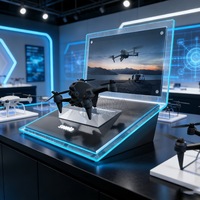 Support d'affichage de drone en acrylique personnalisé avec lumière LED, présentoir de produit de comptoir de vente au détail OEM