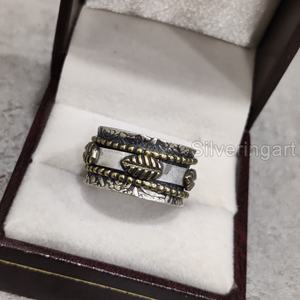 Anillo de meditación de banda giratoria con cuentas, anillo de pulgar de Plata de Ley 925 para mujer, joyería hecha a mano, anillo giratorio de ansiedad navideña para hombre - Product Image 3