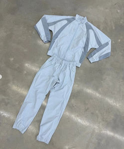 <b>Men</b> Polyester Jogger Sets Two Piece Set Patchwork Zip up Puff <b>Track</b> Nylon <b>Jacket</b> and <b>Track</b> Pants Custom Nylon <b>Men's</b> Tracksuit - Product Image 4