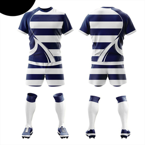 Juego de uniformes de rugby acepta los requisitos del cliente Kits de rubí personalizados al mejor precio hechos con uniforme de poliéster 100% a precio barato - Product Image 2