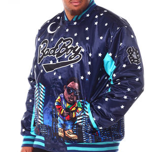 Veste universitaire en satin pour homme, nouvelle tendance 2026, broderie personnalisée, finition brillante de luxe, veste bomber, vêtements de rue, veste en satin - Product Image 1