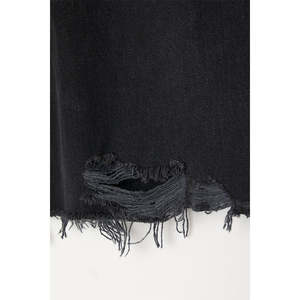 Vente en gros de jorts amples pour hommes en velours côtelé noir délavé vintage, 100% coton, taille mi-haute, coupe ample, effet usé, bord brut, séchage rapide - Product Image 6