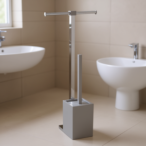 Colonne WC Rainbow RA32 08 chromée et grise 25,7x16x58,8cm pour porte-brosses WC Gedy - Product Image 3