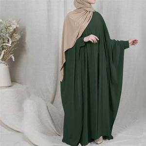 New Fashion Muslim Women's Abaya Customization O-neck Women Abaya Oversize Custom Zipper <b>up</b> Chest Patch Abaya Solid Color - Product Image 4