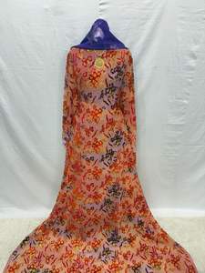 Ensemble Maqbal Dirac de luxe, broderie dorée scintillante, manches longues, écologique, séchage rapide, été, coton polyester Kanga pour femmes - Product Image 6