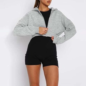 Sudadera con capucha de talla grande de tela polar transpirable sudaderas con capucha de gran tamaño ropa de calle Look uso diario Casual Crop Top Sudadera con capucha para mujer - Product Image 2