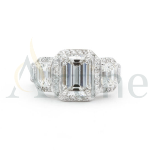 Elegante popular corte esmeralda pesado anillo grande moissanita diamantes hechos a mano 925 plata esterlina lujo al por mayor fabricante de diamantes - Product Image 1