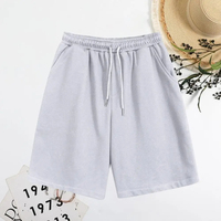 Shorts de bain pour hommes en coton et fibre de bambou, respirants, écologiques, séchage rapide, imperméables, coupe-vent, anti-plis, avec poches et boutons, taille élastique