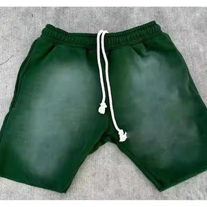 Custom Logo High Quality French Terry Cotton Patch Stitching <b>Shorts</b> Acid Wash Distressed <b>Shorts</b> for <b>Men</b> - Product Image 5