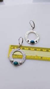 Pendientes de gota de turquesa Kingman genuinos en plata de ley chapada en oro, joyería bohemia de declaración, regalo de boda/Fiesta de moda hecho a mano - Product Image 4