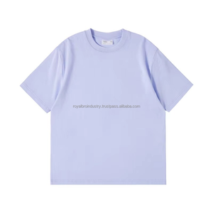 Venta al por mayor de ropa de los hombres de peso pesado lavado camisetas OEM logotipo personalizado cuello redondo de gran tamaño liso camiseta Unisex camisetas de manga corta - Product Image 5