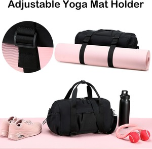 Sac de sport de grande capacité en nylon imperméable pour femmes avec compartiment à chaussures, logo personnalisé, sac de voyage pour la nuit et le week-end - Product Image 2