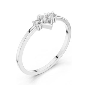 Bague à trois pierres en diamant de laboratoire 0,075 CT pour femme, clarté VVS-VS EF, or 18 carats, 14 carats, 10 carats et argent 925, rose, jaune, blanc - Product Image 6