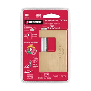 Scatola di 3 lucchetti in ottone Anti-leva 75mm tradizionale corpo chiave in acciaio per la sicurezza - Product Image 3