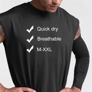 150 GSM personnalisé 2XL vêtements de sport hommes sans manches Muscle chemise Stringer débardeur Fitness basket-ball course Singlet - Product Image 2