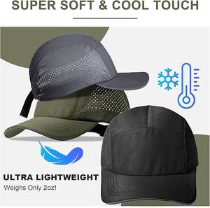 Custom Breathable Nylon 5 Panel Running Cap Sports All Mesh Hat Light Weight Quick <b>Drying</b> Outdoor Men Five Baseball Camp Cap - Product Image 4