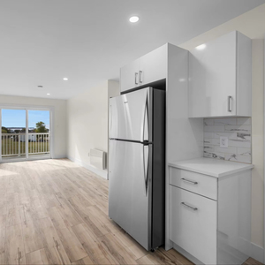 Meubles de cuisine modulaires modernes, caisses en contreplaqué laqué brillant, portes laquées, accessoires de charnières pour armoires à panneaux plats, villa - Product Image 1