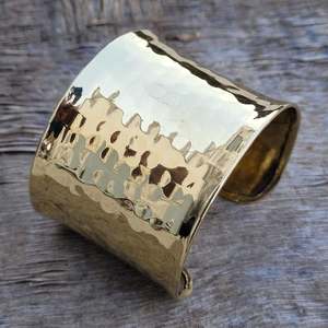 Brazalete ancho de diseño floral hecho a mano, brazalete de latón puro 100%, brazalete ajustable de latón, Regalo para mamá, brazalete de latón - Product Image 5