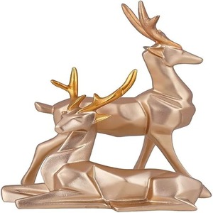 Statues dorées Art déco DIY pour la décoration intérieure Figurines d'animaux en résine céramique de taille standard pour mariage anniversaire Diwali Pâques - Product Image 2