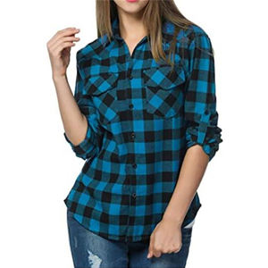 Gran oferta, camisas de franela para mujer, camisas de franela a cuadros con botones, camisas de talla grande con logotipo personalizado - Product Image 1