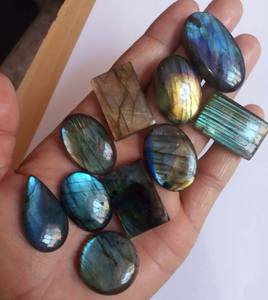 Labradorita Natural llamativa mezcla de tamaños mezcla forma tallado cabujón piedra preciosa tallada a mano para hacer collar de mujer de moda 2025 - Product Image 1