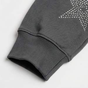 Ensembles de survêtements à capuche pour femmes de haute qualité, vente en gros, design streetwear, haut court de jogging, impression de strass, haut court décontracté, joggings - Product Image 6