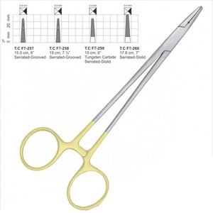 Porte-aiguille Crile TC 6 pouces, acier inoxydable de qualité chirurgicale, manche doré, certifié CE, instrument chirurgical réutilisable, fabrication manuelle UE - Product Image 1