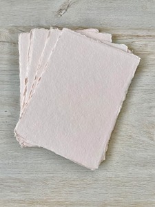 5x7" BLUSH pink 150gsm Handmade Deckled Edge Cotton Rag Paper Deckle - Product Image 3